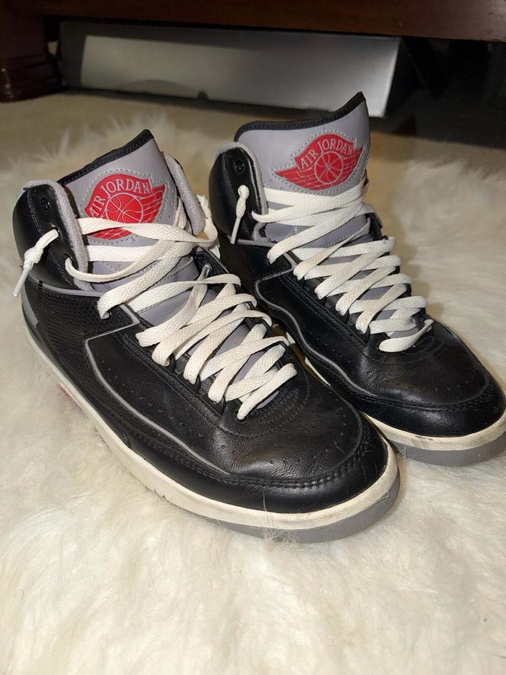 Nike Air Jordan 2 Retro Black Cement Grey Fire Red DR8884-001